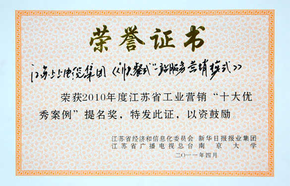 mg冰球突破集团获评江苏省工业营销“十大优异案例”提名奖