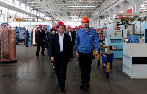 2016年3月28日，，，，，，，，山东省新泰市党政代表团一行来mg冰球突破电缆旅行