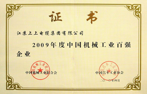 mg冰球突破荣获“2009年度中国机械工业百强企业”