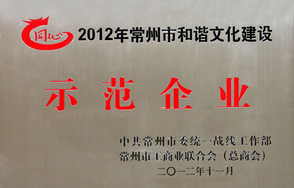 mg冰球突破集团被评为2012年常州市协调文化建设树模企业